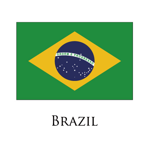 Brazil flag logo iron on paper